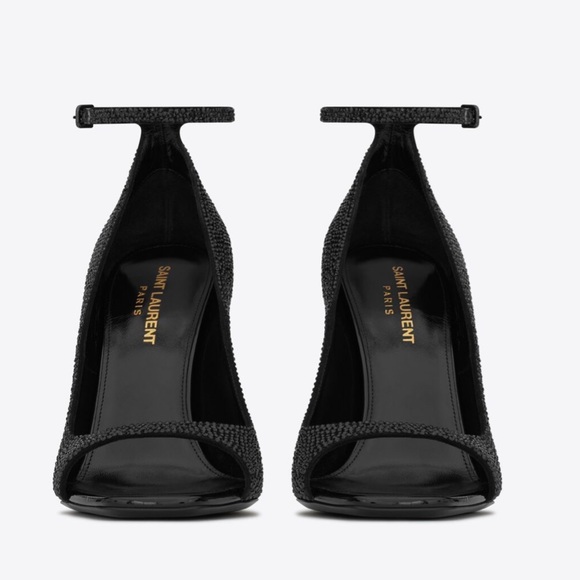 OPYUM OPEN-TOE PUMPS IN SUEDE AND RHINESTONES - Picture 3 of 5